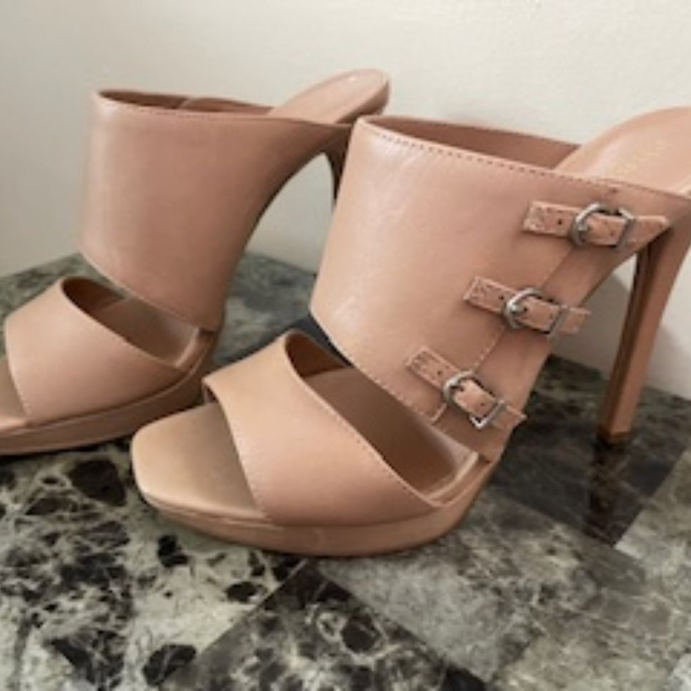 nude high heels open toe